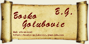 Boško Golubović vizit kartica